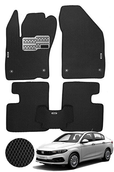 TORPEDO Fiat Egea Hücreli Premium Eva Paspas Seti Tam Set Paspas Takımı Siyah