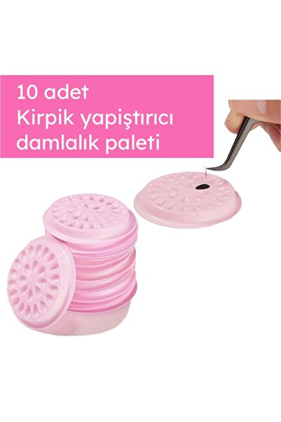 DFCOSMETICS İpek Kirpik Yapıştırıcı Paleti Damlalık 10’lu Set Tek Kullanımlık...