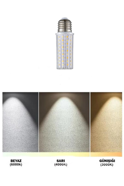 Prime Aydınlatma Prime E27 Duylu 12watt 3000k ~ 6000k 1000-1999 Lümen Beyaz/sarı/günışığı Renk Mısır Led Ampul