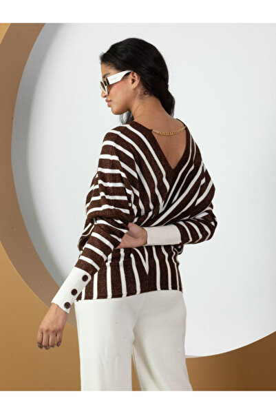 BERNEO V-подібний виріз, смугастий, з блискітками, трикотажна туніка