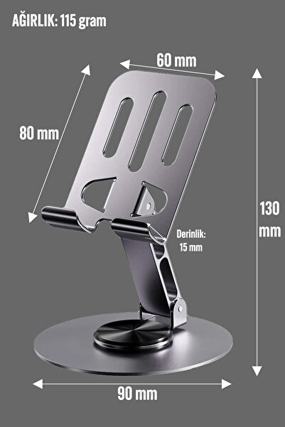 ALASTOR Ποιοτική, πλήρως μεταλλική, αναδιπλούμενη, ρυθμιζόμενη 360 μοιρών βάση τηλεφώνου, επιτραπέζια βάση για tablet