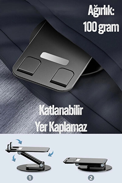 ALASTOR Ποιοτική αναδιπλούμενη 360 περιστρεφόμενη ρυθμιζόμενη βάση τηλεφώνου για επιτραπέζια βάση tablet