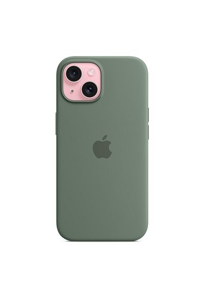 Apple Mags Silicone Case Compatible for iPhone 15 - Cypress Mt0X3Zm/A