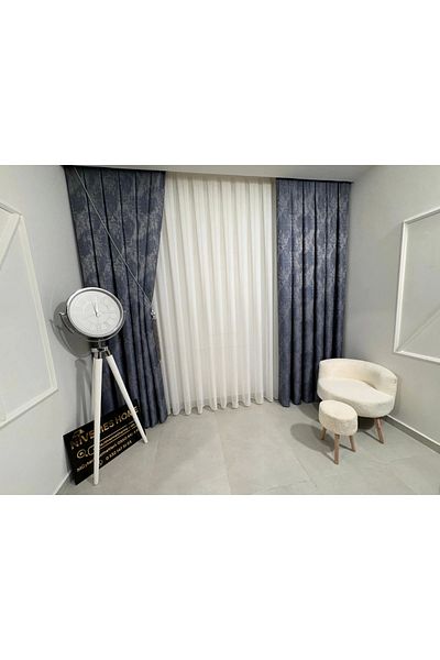 NİVEMESHOME Nivemeshome Linen Tulle - 1/2.5 Pleated Caesar Desert Design
