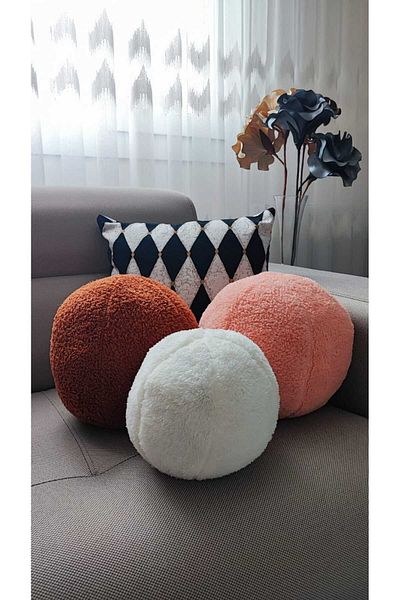 oneplise Set de perne din 3 piese - 1 somon mare, 1 gresie mare, 1 ecru mic (42 cm/25 cm)