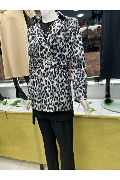 hisarpretty Leopar desenli kısa trenç