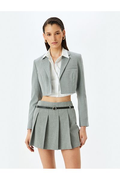 Koton Μακρυμάνικο διπλό Crop Blazer Jacket