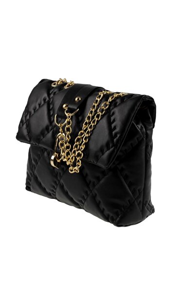 Sia Çanta SİA BAG Quilted Patterned Faux Leather Gold Chain Strap Lockable Co...