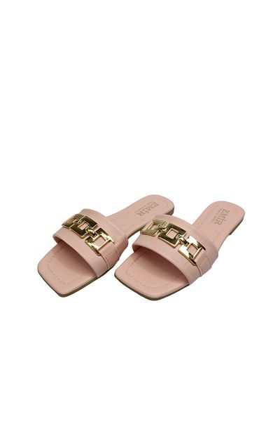 Sia Çanta Model Women's Slippers with Chain Accessories, Comfortable Sandals Style Non-Slip Sole Slippers