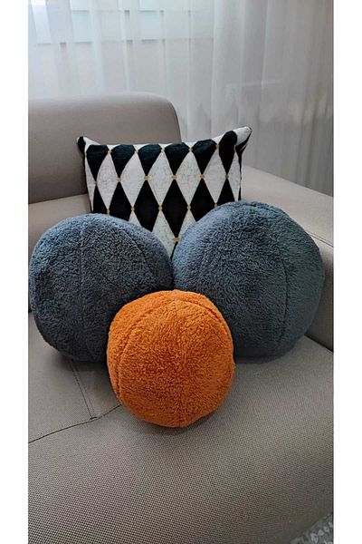 oneplise Pernă / pernă 3 bucăți 2 antracit mari / 1 gresie mică (42 cm / 25 cm)