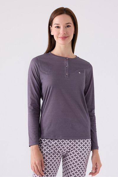 Pierre Cardin Double Pajama Set Plum - Single Jersey - 2 Piece Set