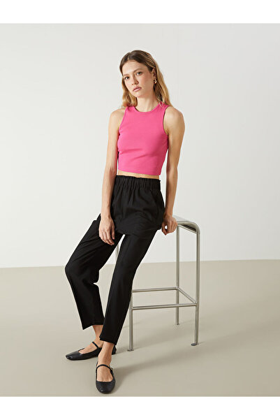 LC Waikiki Black Elastic Waist Women's Trousers