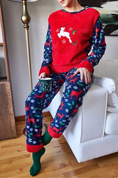 Bianco Lucci Γυναικείο σετ πιτζάμες με βελούδινα μανίκια 60261124