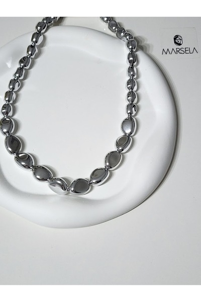 Lujo Steel Asymmetric Design Necklace(Silver)
