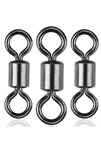 BraidM 4 Pieces, 50 Mm, 10/0 Number, 360.-kg Pulls, Stainless Steel-Nickel Coated-Black Ball Swivel