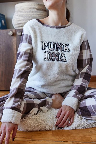 Bianco Lucci Women's Plaid Print Plush Pajamas Set 60261110