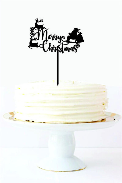 Pleksibu Yeni Yıl Merry Christmas Pasta Süsü Gold