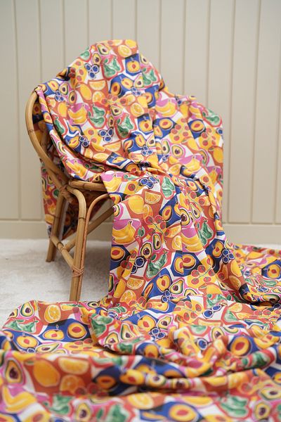 Tuğba Kuğu Printed Panama Fabric (100% Cotton) |   Dessert Fruits