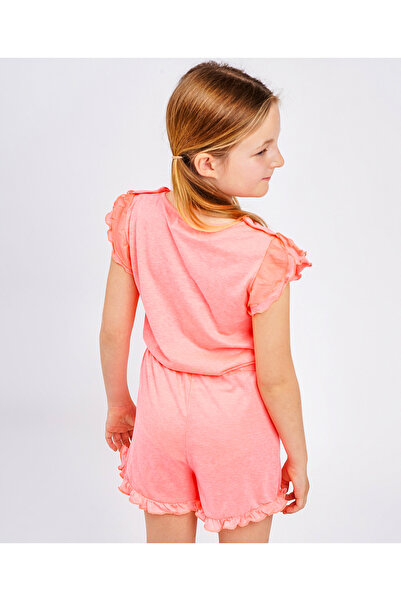 Minoti Minoti Jersey Jumpsuit With Sequin Detail - Neon Coral