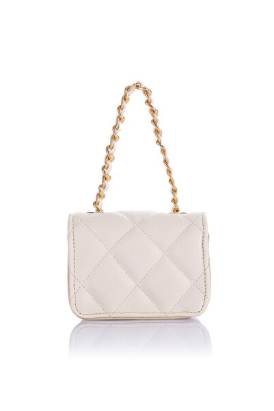 Getcho Nelton Women's Cream Chain Strap Mini Earphone Coin Makeup Bag AirPods Bag Stylish