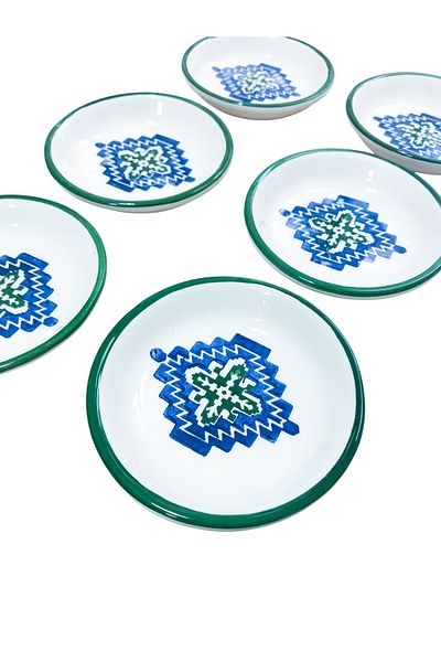 Ganita home Set of 6 Blue Ethnic Breakfast and Presentation Snack Dishes
