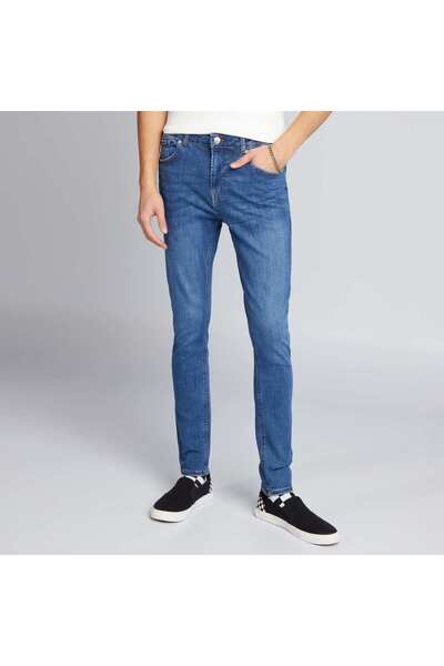 KIABI بنطال جينز ضيق باللون الأزرق