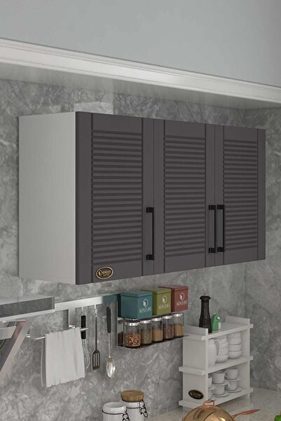 Kenzlife Hazır Mutfak Dolabı Mandalina90 Gri Mod2 90*120*32 Mebran Kapak Sunt...