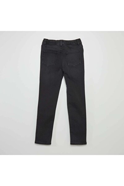KIABI Jeans with elasticated waist and drawstring ties GREY