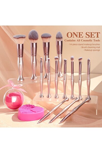 Believe Ayaklı Tasarım 14'lü Makyaj Fırca Seti (YURTDIŞI ÜRÜNÜ)