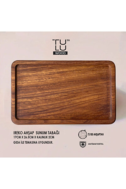 Tuluwood Ireko Ahşap Sunum Tabağı Dikdörgen