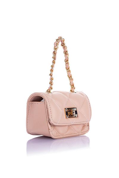 Getcho Nelton Women's Pink Chain Strap Mini Headphone Coin Makeup Bag AirPods Bag Stylish