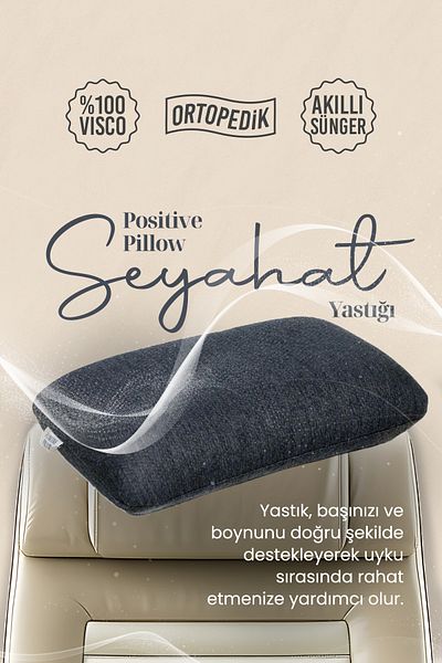 Positive Pillow Visco Travel Pillow Orthopedic Antibacterial