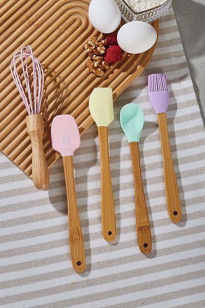 Perotti Chocky 5-Piece Silicone Kitchen Set with Stand and Bowl