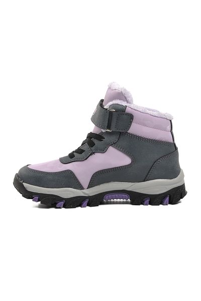 WALKWAY Wlky-Leo01 Lilac Children's Outdoor Boots with Fur Inside