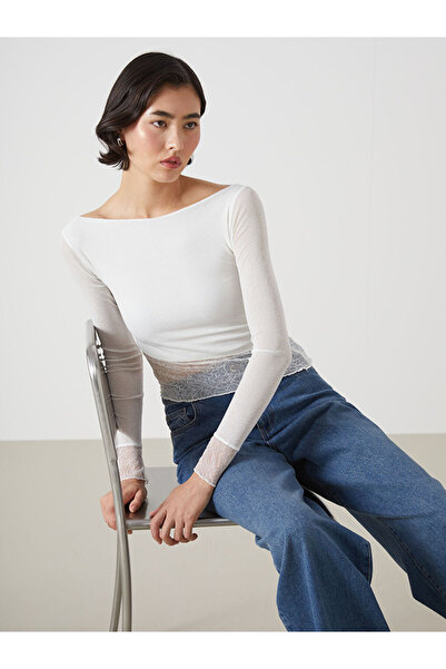 LC Waikiki Kayik Yaka Dantel Detayli Kadin Bluz - W4L244Z8