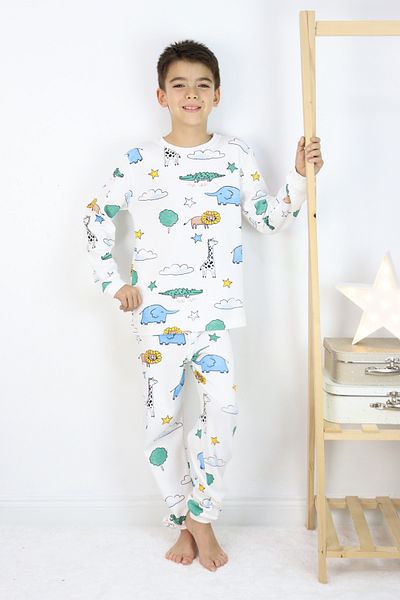 Harika KIDS Chlapecká sada pyžama s dlouhým rukávem z tkaniny Interlock s potiskem