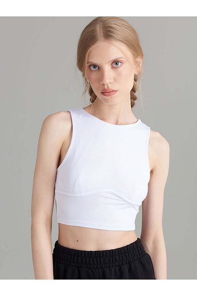 RİVUS Camisole Crop Tank Top - Alb