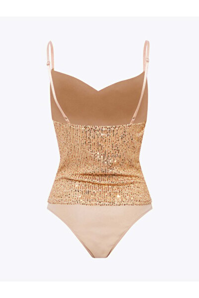 RİVUS Sequin Body with Snap Fasteners - Gold