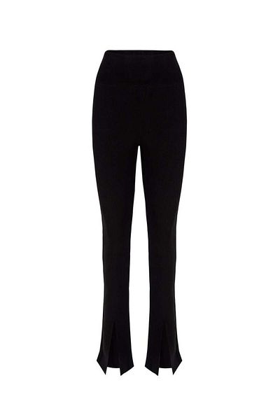 RİVUS Slit Leg Knitwear Trousers - Black