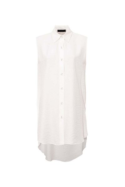 RİVUS Sleeveless Relaxed Fit Shirt - White