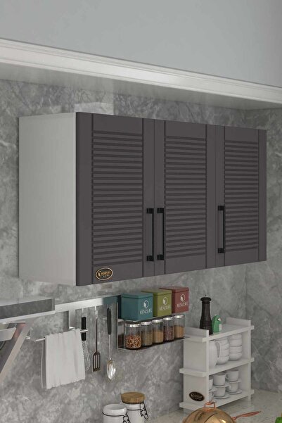 Kenzlife Hazır Mutfak Dolabı Limon60 Gri Mod2 60*120*32 Mebran Kapak Suntalam...