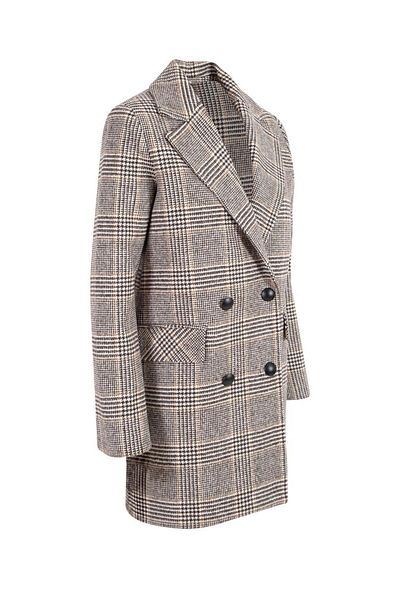 RİVUS Striped Stamp Coat Jacket - Brown