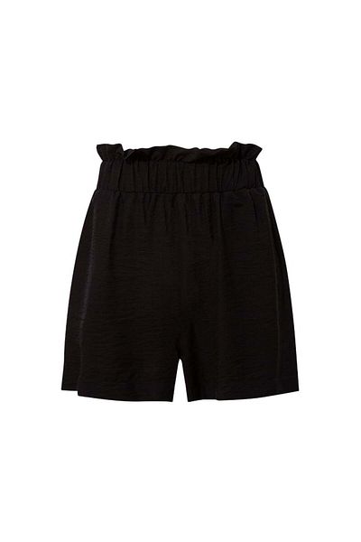 RİVUS Comfortable Cut Shorts with Elastic Waist - Black