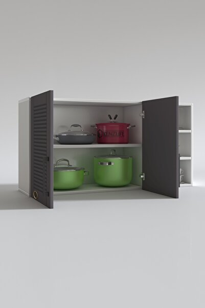 Kenzlife Hazır Mutfak Dolabı Maydanoz60 Gri Mod2 60*120*32 Mebran Kapak Suntalam Gövde