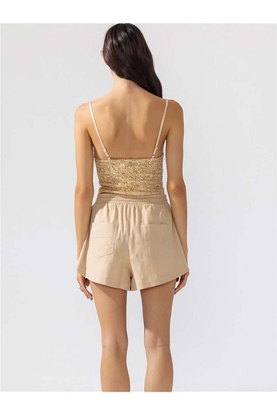 RİVUS Sequin Body with Snap Fasteners - Gold