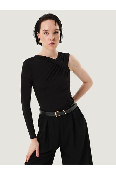 RİVUS Black Single Sleeve Collar Snap Body