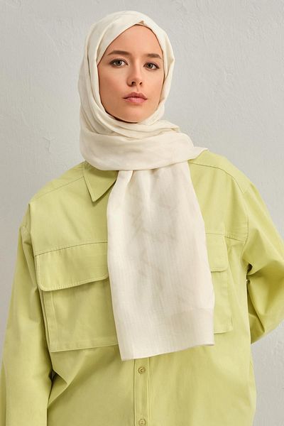 Armine Tensel-Silk Shawl - Μοτίβο αλυσίδας - ATN2 - 32100 - Κρέμα