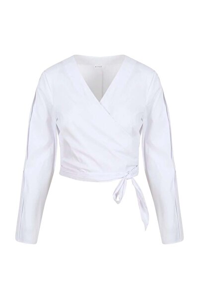 RİVUS Belted Cotton Shirt - White