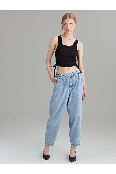 RİVUS Gathered Sides Camisole Tank Top - Black