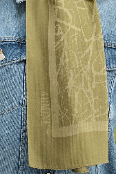 Armine Πράσινο σάλι καλλιγραφίας με μοτίβο Tensel-Silk - ATN3 - 3297